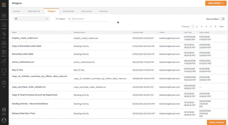Semantic Layer Certified Widgets2