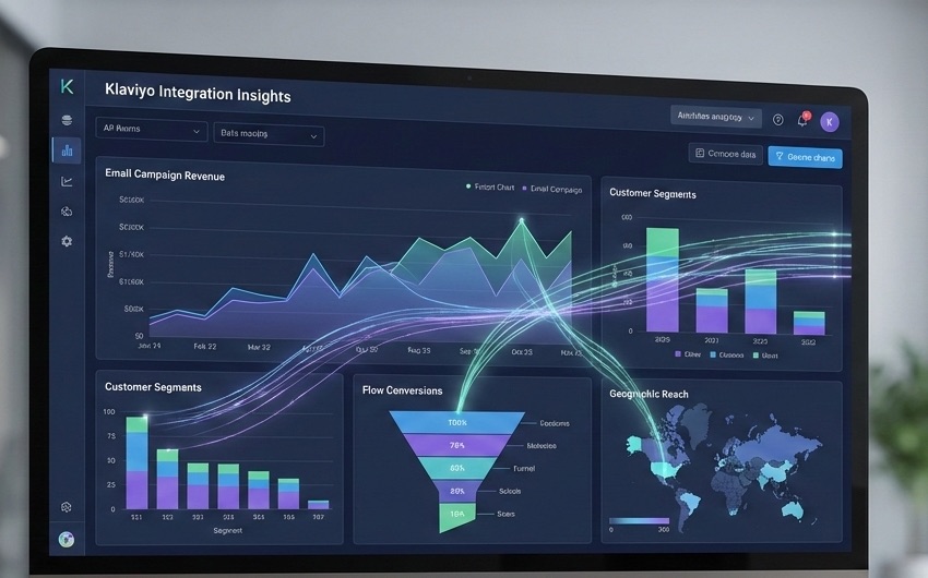 White-label embedded Klaviyo analytics dashboard with custom branding