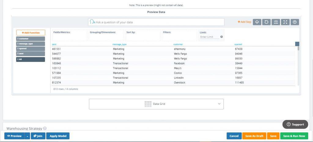 Use the Query Builder to Select Metrics from MongoDB Atlas Datasource (Source - knowi.com)