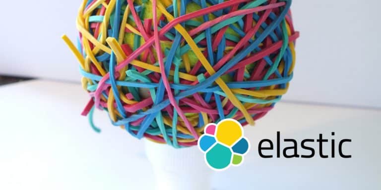 ball of rubberbands with elasticsearch logo superimposed