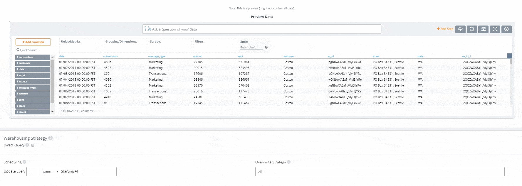 Type question in the search bar to find out Customer address (Source - knowi.com)