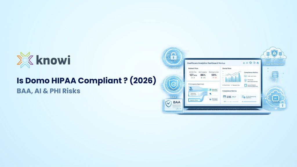 Domo HIPAA compliant analytics dashboard with PHI security controls overview