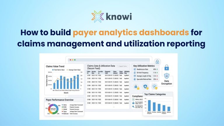 payer analytics dashboard showing claims management KPIs and utilization reporting metrics