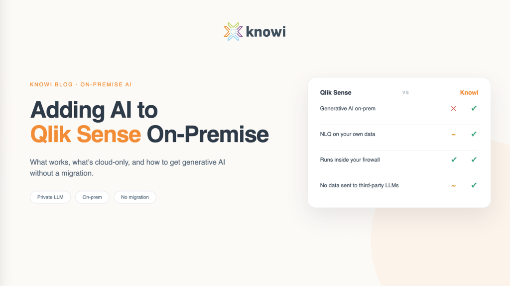 Adding AI to Qlik Sense On-Premise: What Works and What Doesn't