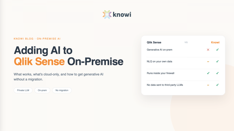 Adding AI to Qlik Sense On-Premise: What Works and What Doesn't