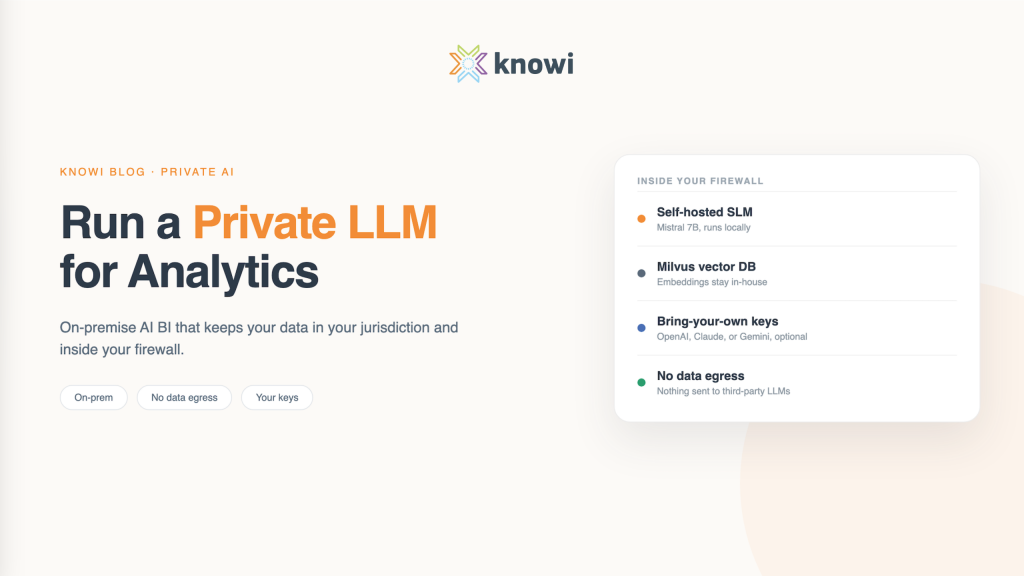 On-Premise AI BI: How to Run a Private LLM for Analytics
